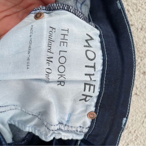 MOTHER The Looker Skinny Jeans Size 25 Blue Floral Print Made in USA boho - Picture 5 of 9